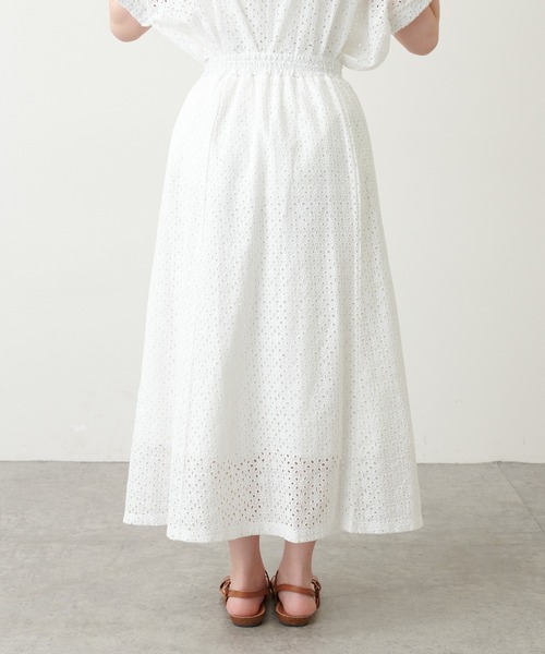 PUAL CE CIN（ピュアルセシン）の「【WEB限定】カットワークレース刺繍スカート（スカート・レディース・ホワイト/ブラック・FREE）」の13枚目の写真