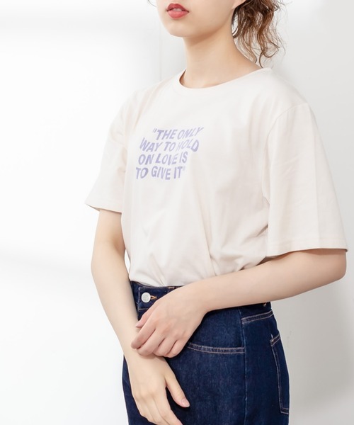 OLIVE des OLIVE（オリーブデオリーブ）の「カラーロゴTシャツ（Tシャツ/カットソー・レディース・チャコールグレー/ライトグレー/アイボリー/オフホワイト・FREE）」の16枚目の写真