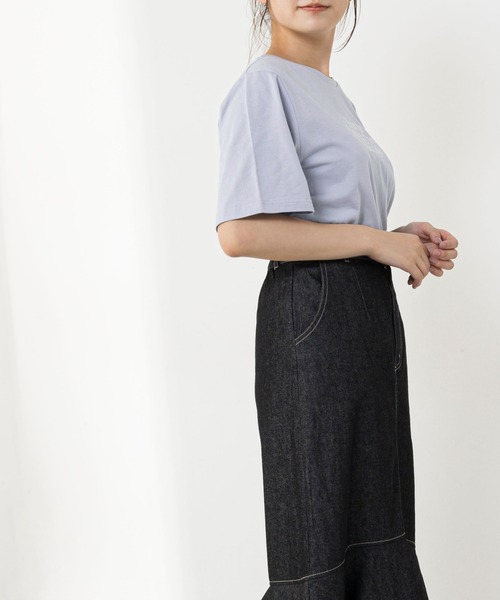 OLIVE des OLIVE（オリーブデオリーブ）の「カラーロゴTシャツ（Tシャツ/カットソー・レディース・チャコールグレー/ライトグレー/アイボリー/オフホワイト・FREE）」の17枚目の写真