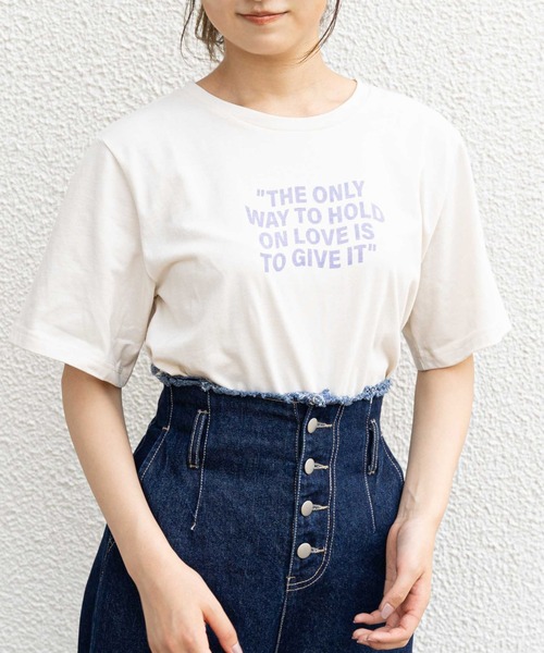 OLIVE des OLIVE（オリーブデオリーブ）の「カラーロゴTシャツ（Tシャツ/カットソー・レディース・チャコールグレー/ライトグレー/アイボリー/オフホワイト・FREE）」の20枚目の写真