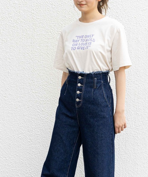 OLIVE des OLIVE（オリーブデオリーブ）の「カラーロゴTシャツ（Tシャツ/カットソー・レディース・チャコールグレー/ライトグレー/アイボリー/オフホワイト・FREE）」の14枚目の写真