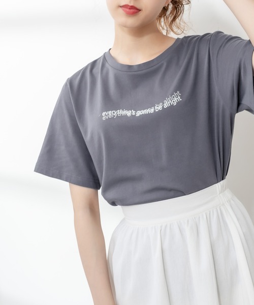 OLIVE des OLIVE（オリーブデオリーブ）の「カラーロゴTシャツ（Tシャツ/カットソー・レディース・チャコールグレー/ライトグレー/アイボリー/オフホワイト・FREE）」の15枚目の写真