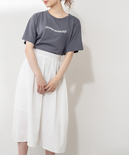OLIVE des OLIVE（オリーブデオリーブ）の「カラーロゴTシャツ（Tシャツ/カットソー・レディース・チャコールグレー/ライトグレー/アイボリー/オフホワイト・FREE）」の22枚目の写真