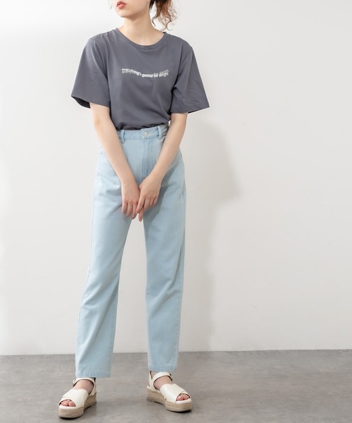 OLIVE des OLIVE（オリーブデオリーブ）の「カラーロゴTシャツ（Tシャツ/カットソー・レディース・チャコールグレー/ライトグレー/アイボリー/オフホワイト・FREE）」の12枚目の写真