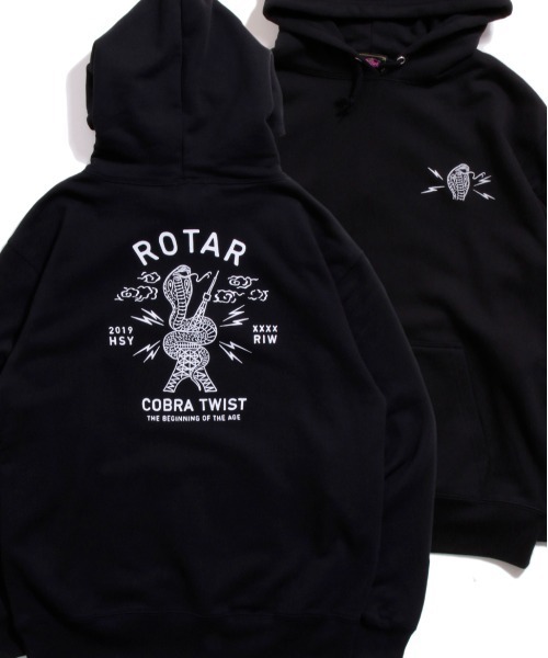 ROTAR(ローター)の「COBRA TWIST PO PARKA バックプリント プルオーバー パーカー(パーカー・メンズ・パープル/ナチュラル/ブラック・LARGE/MEDIUM/X-LARGE/SMALL)」の3枚目の写真