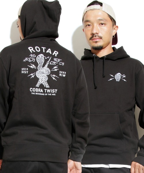 ROTAR(ローター)の「COBRA TWIST PO PARKA バックプリント プルオーバー パーカー(パーカー・メンズ・パープル/ナチュラル/ブラック・LARGE/MEDIUM/X-LARGE/SMALL)」の4枚目の写真