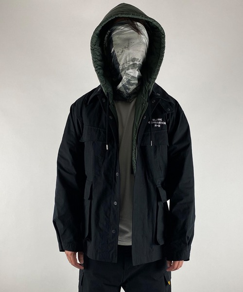 NUMBER (N)INE（ナンバーナイン）の「2WAY QUILTING HOODED JACKET / 2WAY キルティング フードジャケット（ミリタリージャケット・メンズ・ブラック/オリーブ・2/4/3）」の10枚目の写真