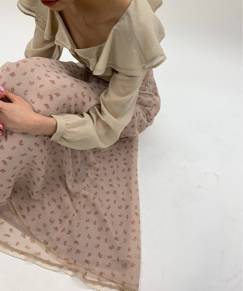 Verybrain（ベリーブレイン）の「very brain/VS-096 ﾌﾗﾜｰptﾛﾝｸﾞSK（スカート・レディース・ベージュ・M）」の6枚目の写真