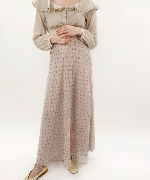 Verybrain（ベリーブレイン）の「very brain/VS-096 ﾌﾗﾜｰptﾛﾝｸﾞSK（スカート・レディース・ベージュ・M）」の18枚目の写真