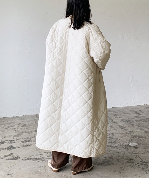 希少♡レリアン ベルベッドダイヤキルティングロングコート 中綿 リボン刺繍 希少♡レリアン ベルベッドダイヤキルティングロングコート 中綿