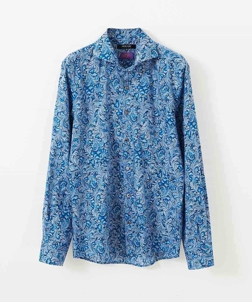 MICHEL KLEIN HOMME (ミッシェルクランオム)の「シャツ(リバティ)(Tシャツ/カットソー・メンズ・ネイビー/ブルー/ワインレッド・MEDIUM/LARGE)」の2枚目の写真