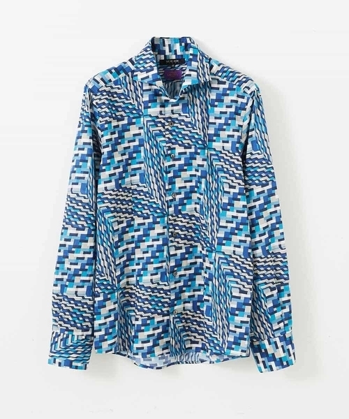 MICHEL KLEIN HOMME (ミッシェルクランオム)の「シャツ(リバティ)(Tシャツ/カットソー・メンズ・ネイビー/ブルー/ワインレッド・MEDIUM/LARGE)」の1枚目の写真