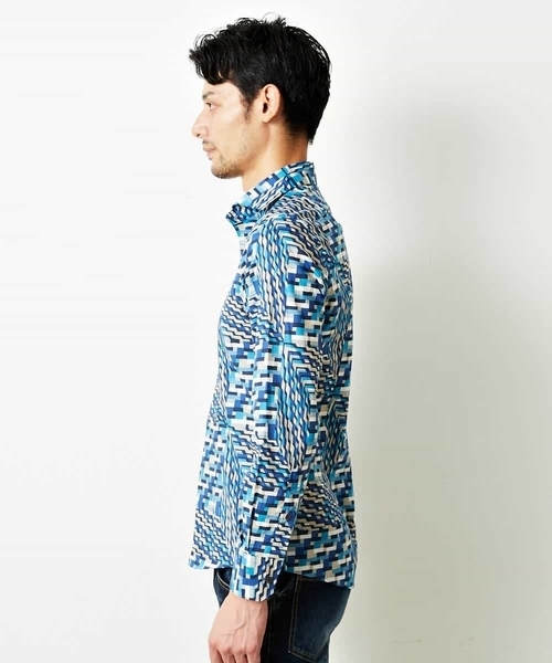 MICHEL KLEIN HOMME (ミッシェルクランオム)の「シャツ(リバティ)(Tシャツ/カットソー・メンズ・ネイビー/ブルー/ワインレッド・MEDIUM/LARGE)」の6枚目の写真