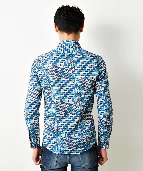 MICHEL KLEIN HOMME (ミッシェルクランオム)の「シャツ(リバティ)(Tシャツ/カットソー・メンズ・ネイビー/ブルー/ワインレッド・MEDIUM/LARGE)」の7枚目の写真