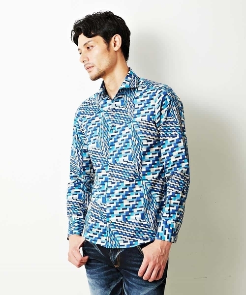 MICHEL KLEIN HOMME (ミッシェルクランオム)の「シャツ(リバティ)(Tシャツ/カットソー・メンズ・ネイビー/ブルー/ワインレッド・MEDIUM/LARGE)」の8枚目の写真