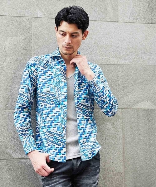 MICHEL KLEIN HOMME (ミッシェルクランオム)の「シャツ(リバティ)(Tシャツ/カットソー・メンズ・ネイビー/ブルー/ワインレッド・MEDIUM/LARGE)」の13枚目の写真