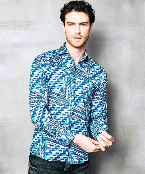 MICHEL KLEIN HOMME (ミッシェルクランオム)の「シャツ(リバティ)(Tシャツ/カットソー・メンズ・ネイビー/ブルー/ワインレッド・MEDIUM/LARGE)」の15枚目の写真