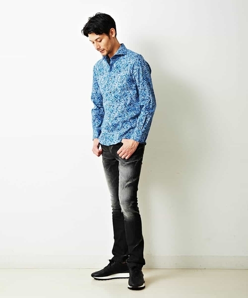 MICHEL KLEIN HOMME (ミッシェルクランオム)の「シャツ(リバティ)(Tシャツ/カットソー・メンズ・ネイビー/ブルー/ワインレッド・MEDIUM/LARGE)」の19枚目の写真