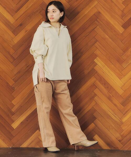 green label relaxing（グリーンレーベルリラクシング）の「＜Tanacana (タナカーナ)＞ ハーフ ジップ プルオーバー カットソー（Tシャツ/カットソー・レディース・オレンジ/ナチュラル・FREE）」の3枚目の写真