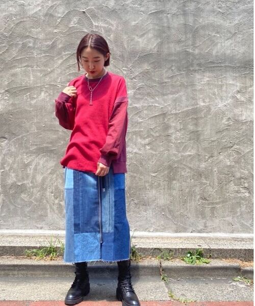 AULA AILA(アウラアイラ)の「AULA AILA(アウラアイラ) 別注サーマルコンビロンT(Tシャツ/カットソー・レディース・ホワイト/レッド・0)」の22枚目の写真