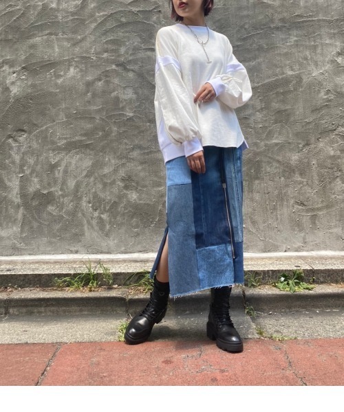 AULA AILA(アウラアイラ)の「AULA AILA(アウラアイラ) 別注サーマルコンビロンT(Tシャツ/カットソー・レディース・ホワイト/レッド・0)」の6枚目の写真