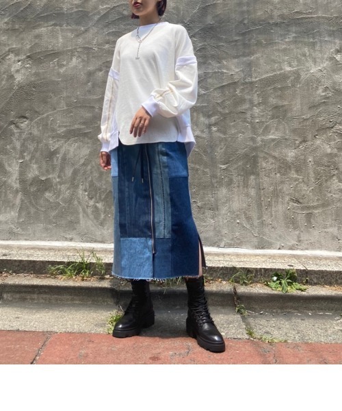 AULA AILA(アウラアイラ)の「AULA AILA(アウラアイラ) 別注サーマルコンビロンT(Tシャツ/カットソー・レディース・ホワイト/レッド・0)」の7枚目の写真