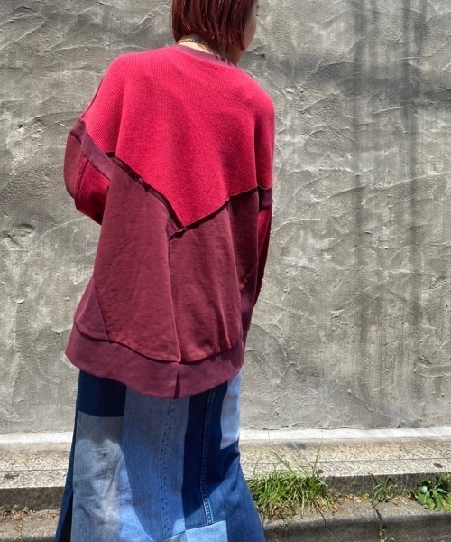 AULA AILA(アウラアイラ)の「AULA AILA(アウラアイラ) 別注サーマルコンビロンT(Tシャツ/カットソー・レディース・ホワイト/レッド・0)」の10枚目の写真