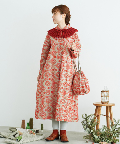 chambre de charme（シャンブルドゥシャーム）の「cdc まるしかく刺繍　巾着バッグ（ショルダーバッグ・レディース・ブルー/オレンジ・FREE）」の16枚目の写真