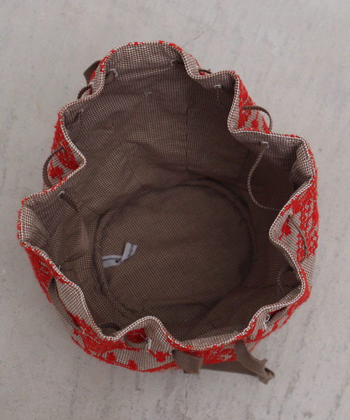 chambre de charme（シャンブルドゥシャーム）の「cdc まるしかく刺繍　巾着バッグ（ショルダーバッグ・レディース・ブルー/オレンジ・FREE）」の11枚目の写真