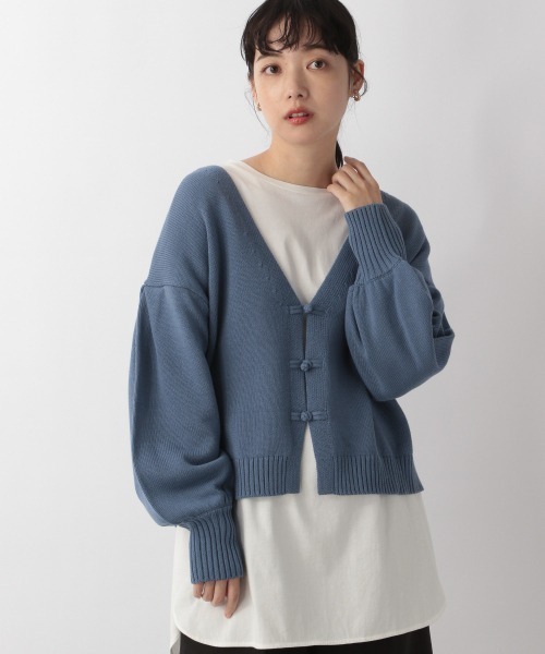 LOWRYS FARM（ローリーズファーム）の「チャイナカーディガンＬＳ　214933（カーディガン/ボレロ・レディース・アイボリー/ブラック/ブルー/レッド・FREE）」の3枚目の写真