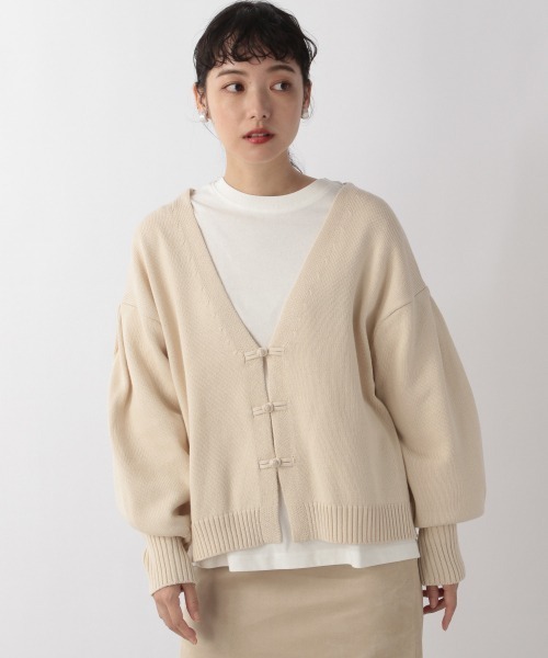 LOWRYS FARM（ローリーズファーム）の「チャイナカーディガンＬＳ　214933（カーディガン/ボレロ・レディース・アイボリー/ブラック/ブルー/レッド・FREE）」の2枚目の写真