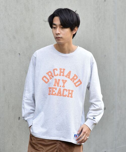 Russell Athletic(ラッセルアスレティック)の「【WEB限定/SHIPS別注】RUSSELL ATHLETIC: カレッジ プリント Tシャツ (ロンT) 21FW(Tシャツ/カットソー・メンズ・ホワイト/チャコールグレー/ライトグレー/グレー・SMALL/MEDIUM/LARGE/X-LARGE)」の6枚目の写真