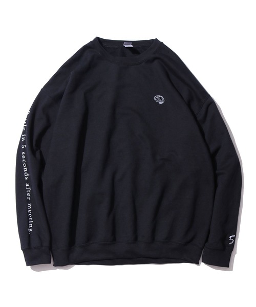 ROOPTOKYO（ループトウキョウ）の「【ROOPTOKYOオリジナル】出会って5秒でバトル Battle in 5 seconds after meeting 刺繍 スウェットトレーナー アニメプリント ワンポイントロゴ 袖ロゴ（スウェット・メンズ・ブラック/ホワイト/グレー・M/L/XXL/XL）」の9枚目の写真