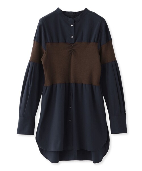 CAST:（キャストコロン）の「ライトツイルニットコンビシャツ（シャツ/ブラウス・レディース・ネイビー/ホワイト・M/S）」の15枚目の写真