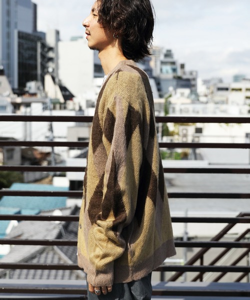 8(eight)(エイト)の「総柄ニットカーディガン(カーディガン/ボレロ・メンズ・アイボリー/グレイッシュベージュ・MEDIUM/LARGE)」の5枚目の写真