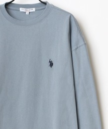 U.S. POLO ASSN./ユーエスポロアッスン 別注 オーバーサイズ ロゴ ワンポイント刺繍 長袖Tシャツ/ロンT レディース メンズ