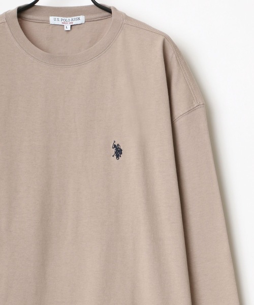 U.S. POLO ASSN.（ユーエスポロアッスン）の「U.S. POLO ASSN./ユーエスポロアッスン 別注 オーバーサイズ ロゴ ワンポイント刺繍 ロングスリーブTシャツ/ロンT レディース メンズ（Tシャツ/カットソー・メンズ・ホワイト/ブラック/ダークグリーン/ベージュ/ネイビー/サックスブルー/グリーン・LL/M/L）」の20枚目の写真