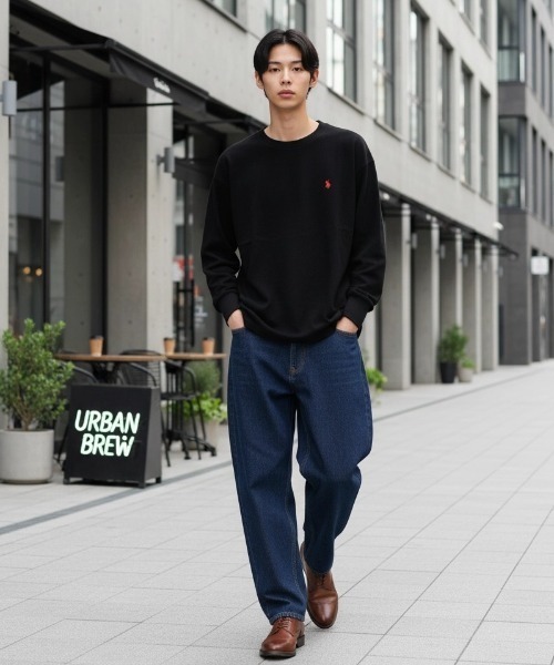 U.S. POLO ASSN.(ユーエスポロアッスン)の「U.S. POLO ASSN./ユーエスポロアッスン 別注 オーバーサイズ ロゴ ワンポイント刺繍 ロングスリーブTシャツ/ロンT レディース メンズ(Tシャツ/カットソー・メンズ・ホワイト/ブラック/ダークグリーン/ベージュ/ネイビー/サックスブルー/グリーン・LL/M/L)」の22枚目の写真