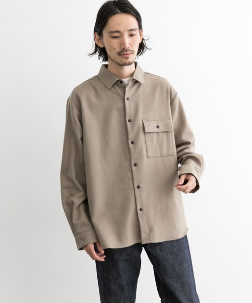 MANUAL ALPHABET（マニュアル アルファベット）の「MANUAL ALPHABET　WOOL R/CFP SHIRTS（シャツ/ブラウス・メンズ・ベージュ/キャメル/カーキ・3/2）」の2枚目の写真