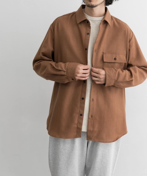 MANUAL ALPHABET（マニュアル アルファベット）の「MANUAL ALPHABET　WOOL R/CFP SHIRTS（シャツ/ブラウス・メンズ・ベージュ/キャメル/カーキ・3/2）」の4枚目の写真