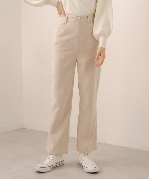 OLIVE des OLIVE(オリーブデオリーブ)の「【WEB限定】コーデュロイおめかしパンツ(その他パンツ・レディース・グリーン/チャコールグレー/アイボリー/ピンク/ベージュ・SMALL/MEDIUM)」の2枚目の写真