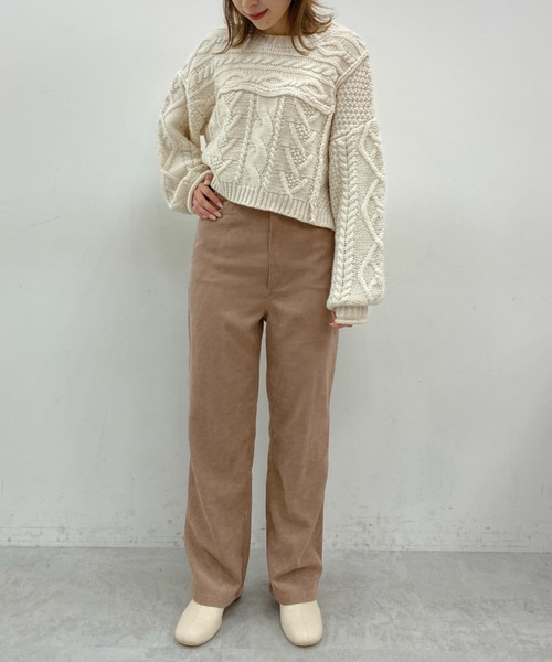 OLIVE des OLIVE(オリーブデオリーブ)の「【WEB限定】コーデュロイおめかしパンツ(その他パンツ・レディース・グリーン/チャコールグレー/アイボリー/ピンク/ベージュ・SMALL/MEDIUM)」の21枚目の写真