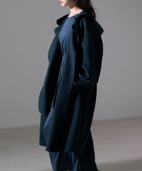 chuclla(チュクラ)の「【chuclla】【2021/AW】Gun flap detail hooded coat chw21a132(その他アウター・レディース・ブルー・FREE)」の4枚目の写真