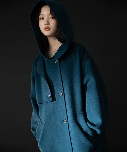 chuclla(チュクラ)の「【chuclla】【2021/AW】Gun flap detail hooded coat chw21a132(その他アウター・レディース・ブルー・FREE)」の5枚目の写真