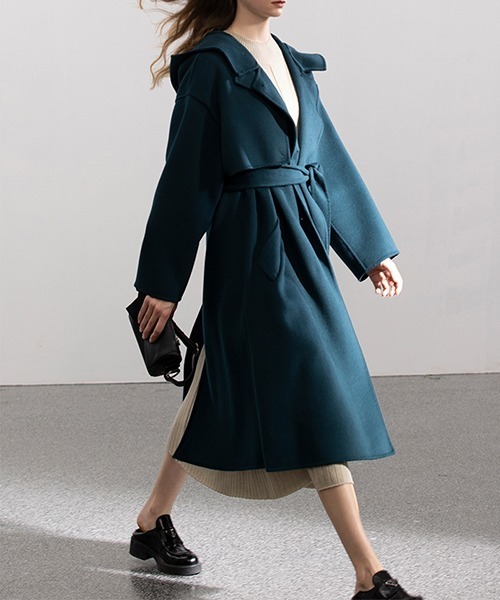 chuclla(チュクラ)の「【chuclla】【2021/AW】Gun flap detail hooded coat chw21a132(その他アウター・レディース・ブルー・FREE)」の6枚目の写真