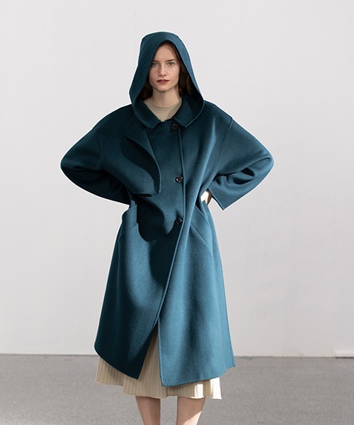 chuclla(チュクラ)の「【chuclla】【2021/AW】Gun flap detail hooded coat chw21a132(その他アウター・レディース・ブルー・FREE)」の9枚目の写真