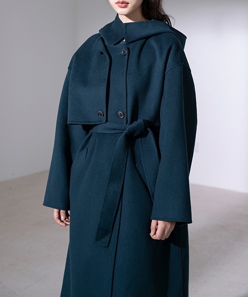 chuclla(チュクラ)の「【chuclla】【2021/AW】Gun flap detail hooded coat chw21a132(その他アウター・レディース・ブルー・FREE)」の11枚目の写真