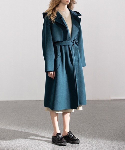 chuclla(チュクラ)の「【chuclla】【2021/AW】Gun flap detail hooded coat chw21a132(その他アウター・レディース・ブルー・FREE)」の12枚目の写真