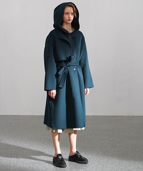 chuclla(チュクラ)の「【chuclla】【2021/AW】Gun flap detail hooded coat chw21a132(その他アウター・レディース・ブルー・FREE)」の18枚目の写真