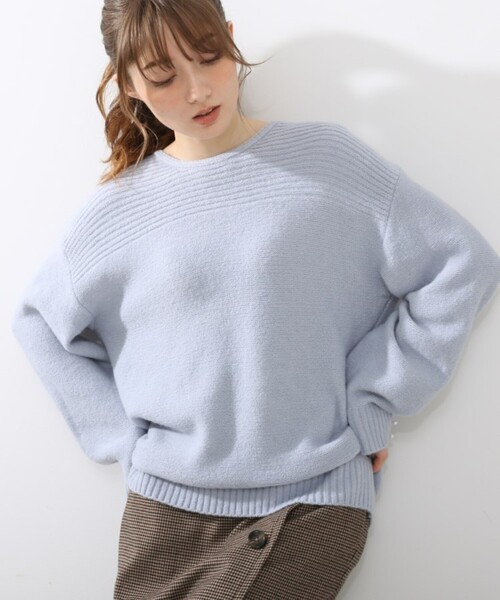 DRESKIP(ドレスキップ)の「◆袖フェイクパール付きヘアリ-ニット(ニット/セーター・レディース・ベビーピンク/ダークグレー/ライトブルー/ライトベージュ・02/04/03)」の3枚目の写真